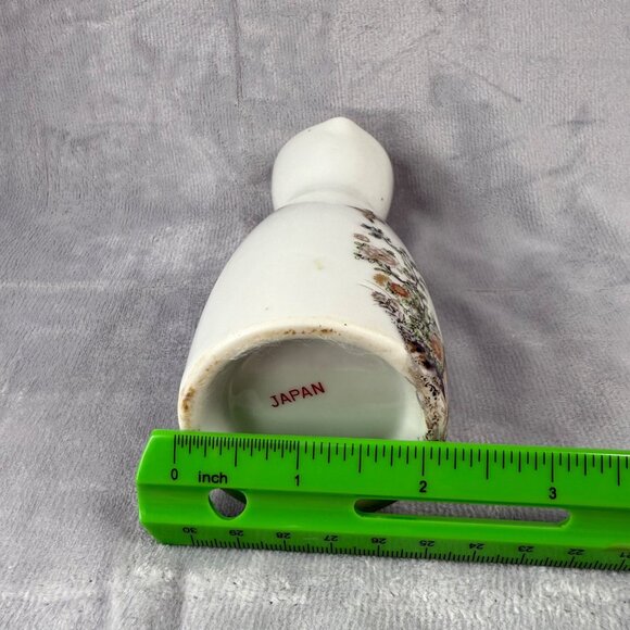 Japanese Ceramic Sake Bottle with Painted Pheasant & Floral Design. Bud Vase Use - Picture 10 of 16